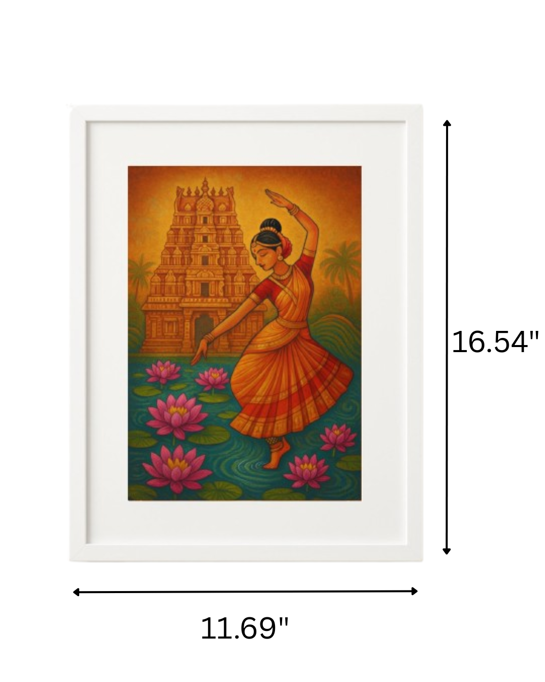 Lotus Temple Grace – Traditional Dance & Temple Wall Art Poster (11.69" x 16.54") by Inner Nest