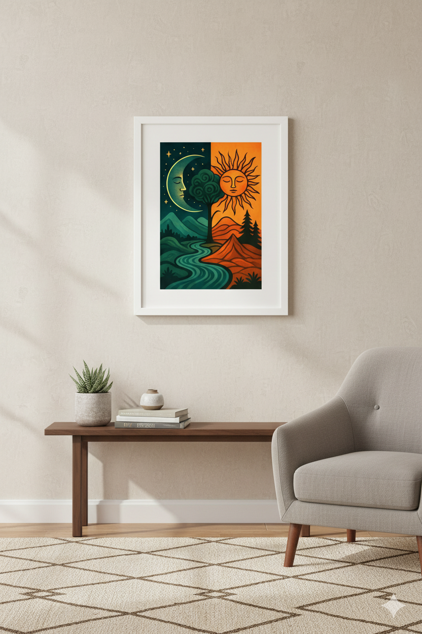 Cosmic Balance – Sun and Moon in Harmony