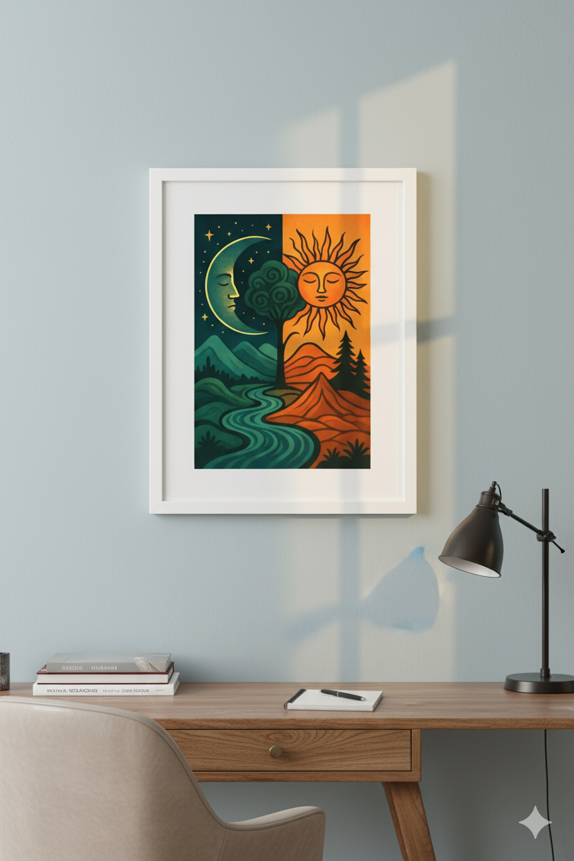 Cosmic Balance – Sun and Moon in Harmony