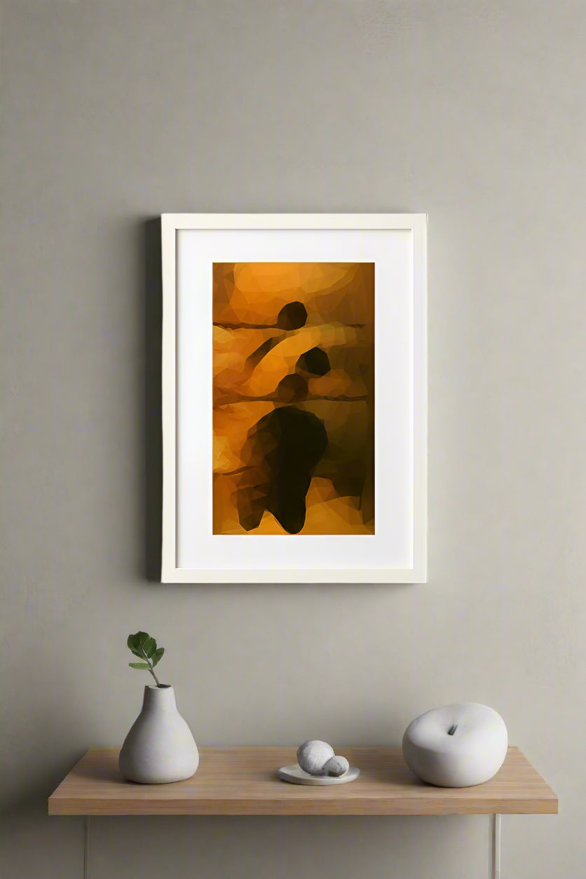 Inner Nest “Journey Within” – Polygon Sunset Silhouette Art Print