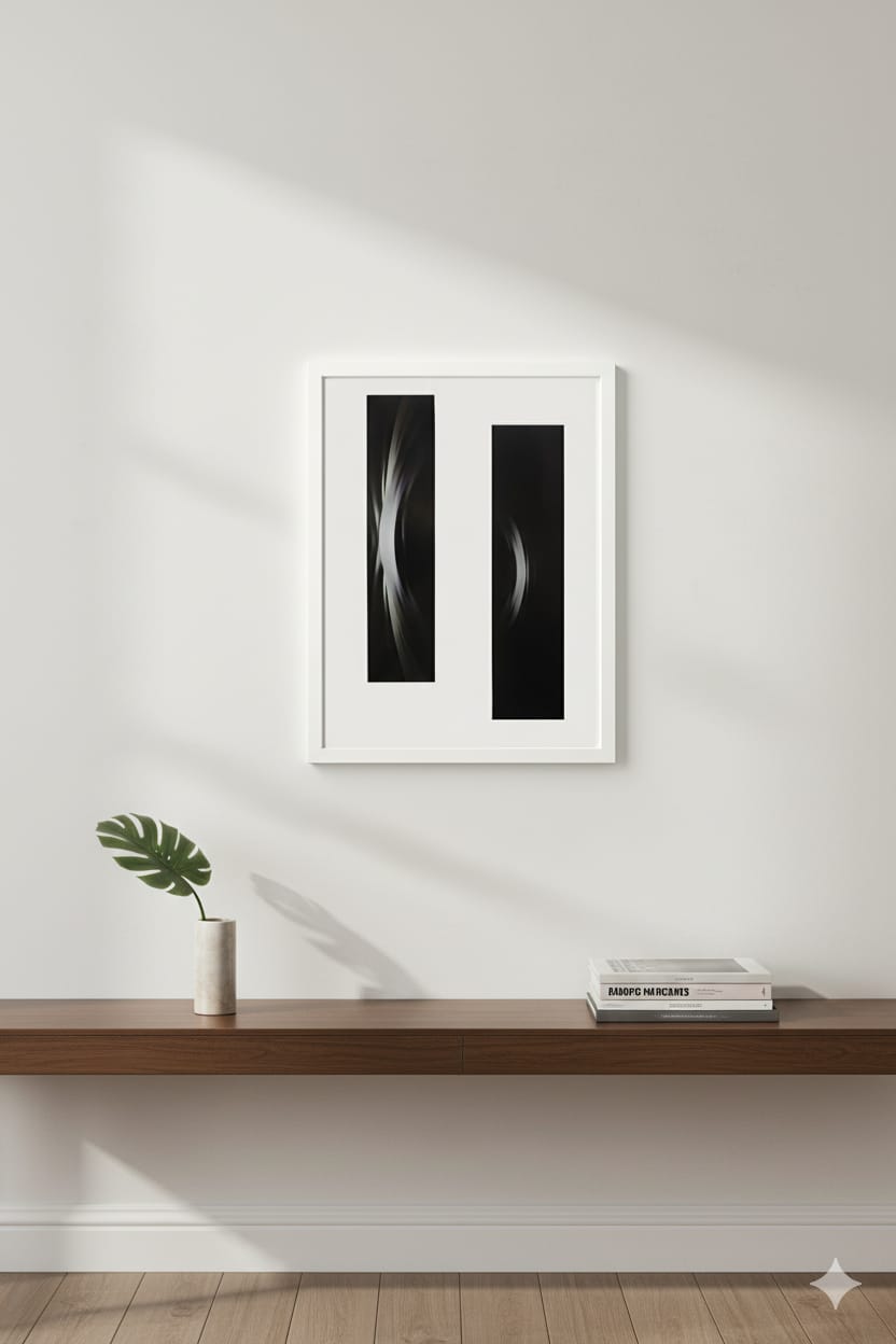 Inner Nest “Eternal Flow” – Abstract Black & White Wave Art Print