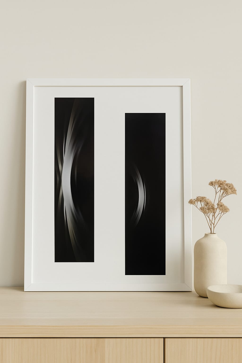 Inner Nest “Eternal Flow” – Abstract Black & White Wave Art Print