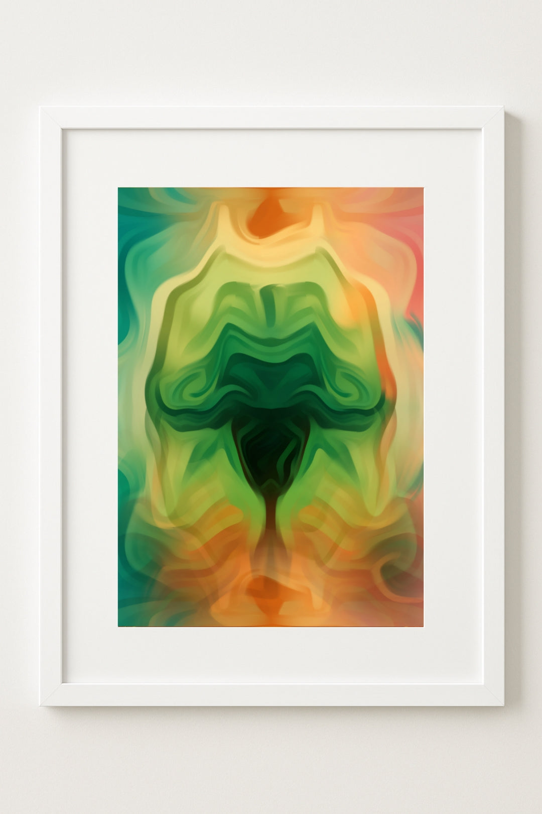 Emerald Soul Flow – Modern Abstract Wall Art Poster (11.69" x 16.54") by Inner Nest