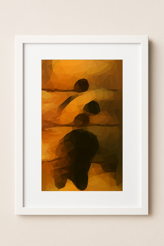 Inner Nest “Journey Within” – Polygon Sunset Silhouette Art Print