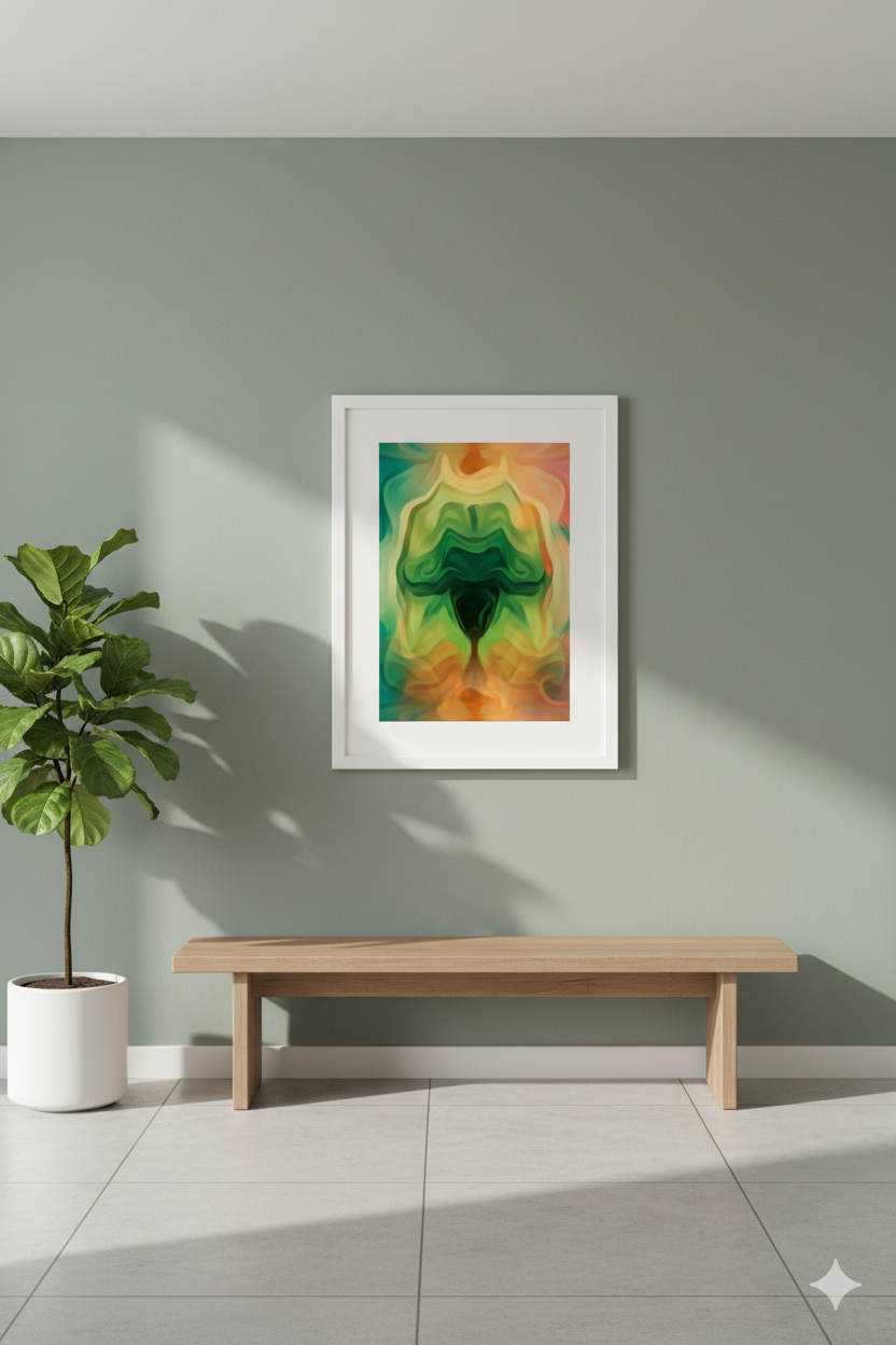 Emerald Soul Flow – Modern Abstract Wall Art Poster (11.69" x 16.54") by Inner Nest