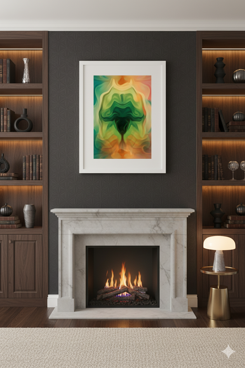 Emerald Soul Flow – Modern Abstract Wall Art Poster (11.69" x 16.54") by Inner Nest